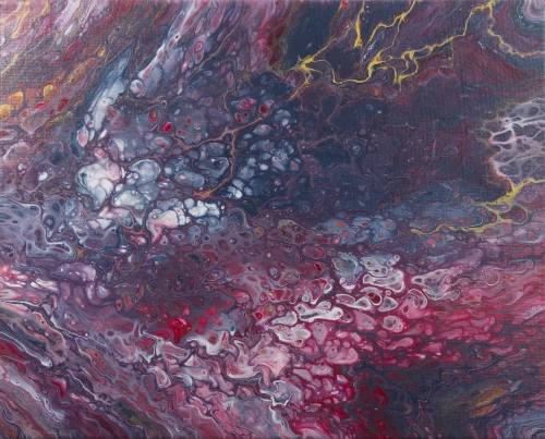 Kosmische Qi Draak — acryl op doek