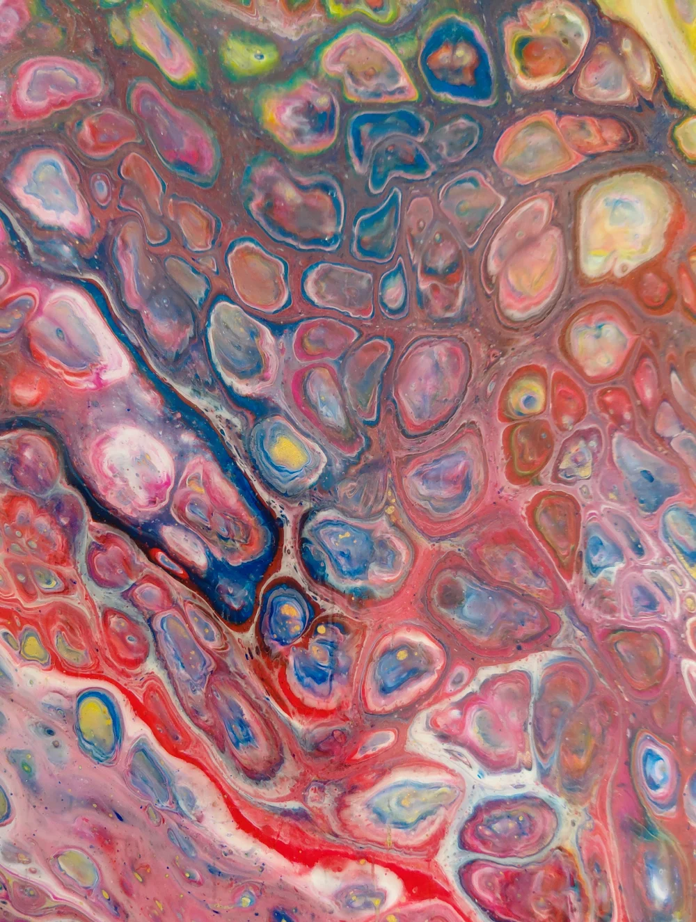 Uitsnede van een acrylschilderij